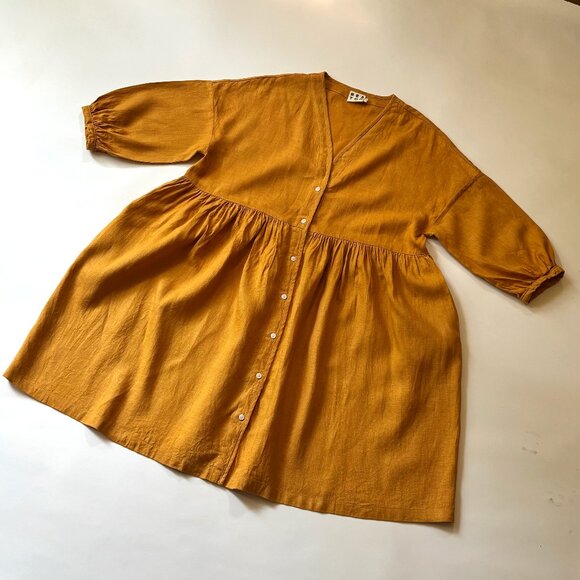 Beaton Linen Dresses & Skirts - Beaton Linen House Dress - Medium - Dandelion